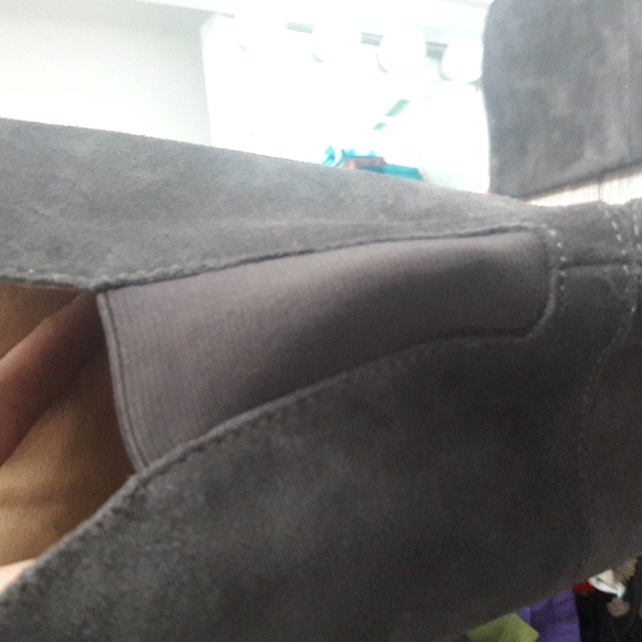 Lucky Brand Rayla gray suede over the knee stacked heel boots - Picture 9 of 14
